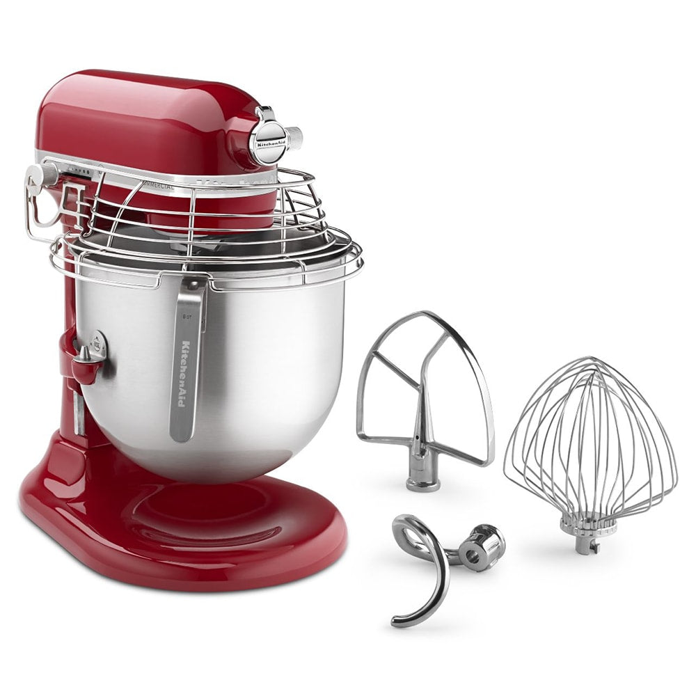 KitchenAid KSMC895ER Commercial NSF 8 Qt. Mixer with Bowl Guard - Empire Red