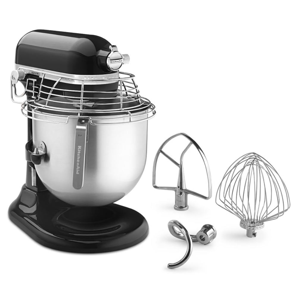 KitchenAid KSMC895OB Commercial NSF 8 Qt. Mixer with Bowl Guard - Onyx Black