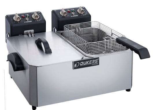 Dukers DCF7EB Electric Fryer 7 liter double pot