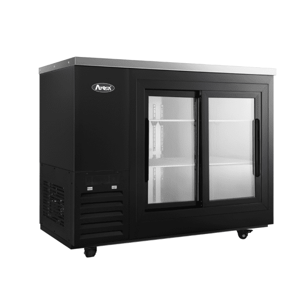 Atosa SBB48SGGRAUS2 48-inch Shallow Depth Back Bar Cooler with Glass Sliding Doors