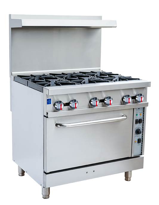 Serv-Ware SGR-6B-C Restaurant Range 6 Burner with Convection Oven