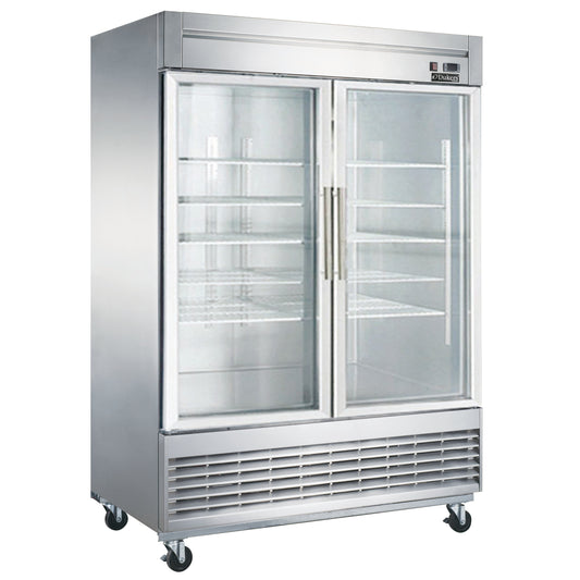 Dukers D55R-GS2 40.7 cu. ft. 2-Door Commercial Refrigerator Glass Door