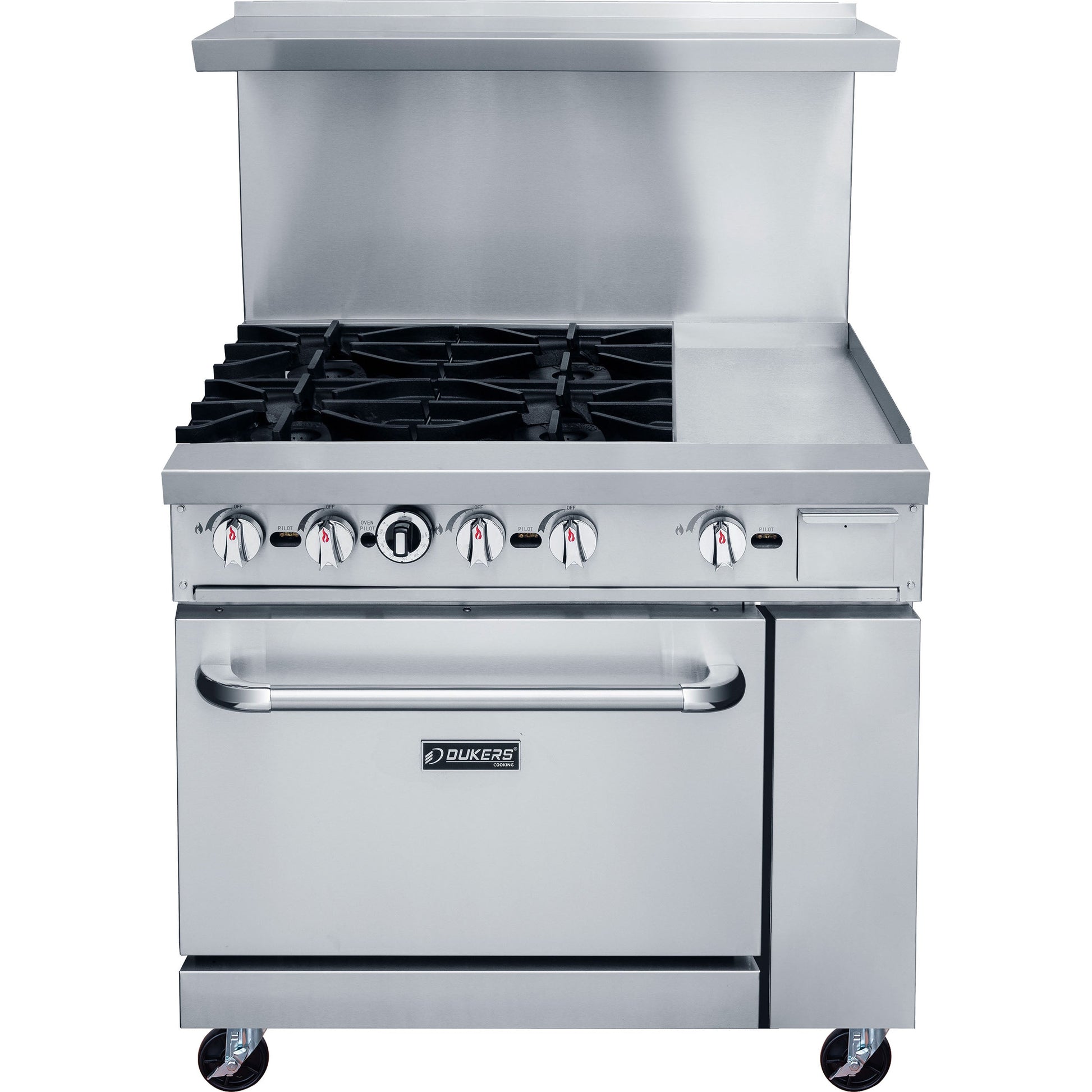 Dukers DCR36-4B12GM 4 Burner 12 inch Griddle Range