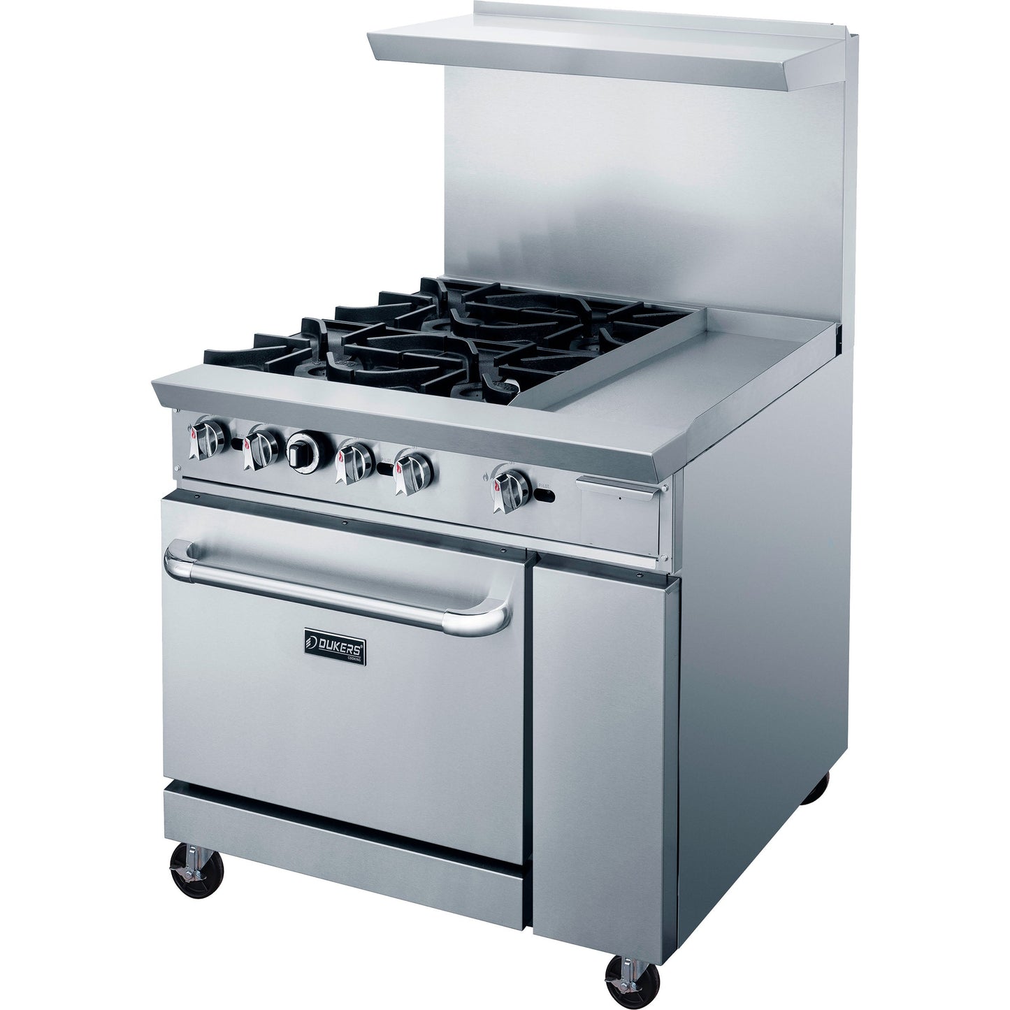 Dukers DCR36-4B12GM 4 Burner 12 inch Griddle Range