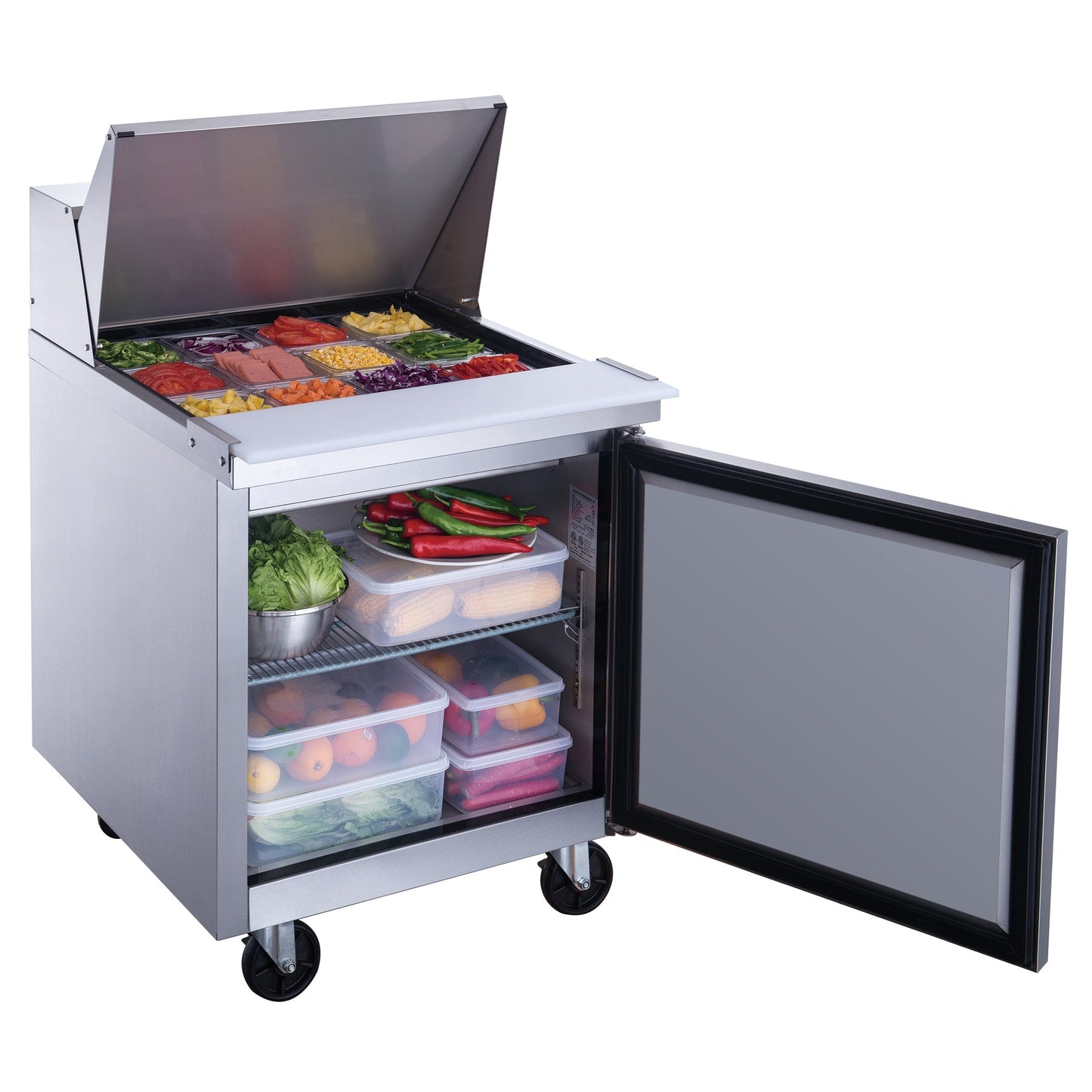 Dukers DSP29-12M-S1 6.5 cu. ft. Single Door Mega Top Sandwich Prep Table