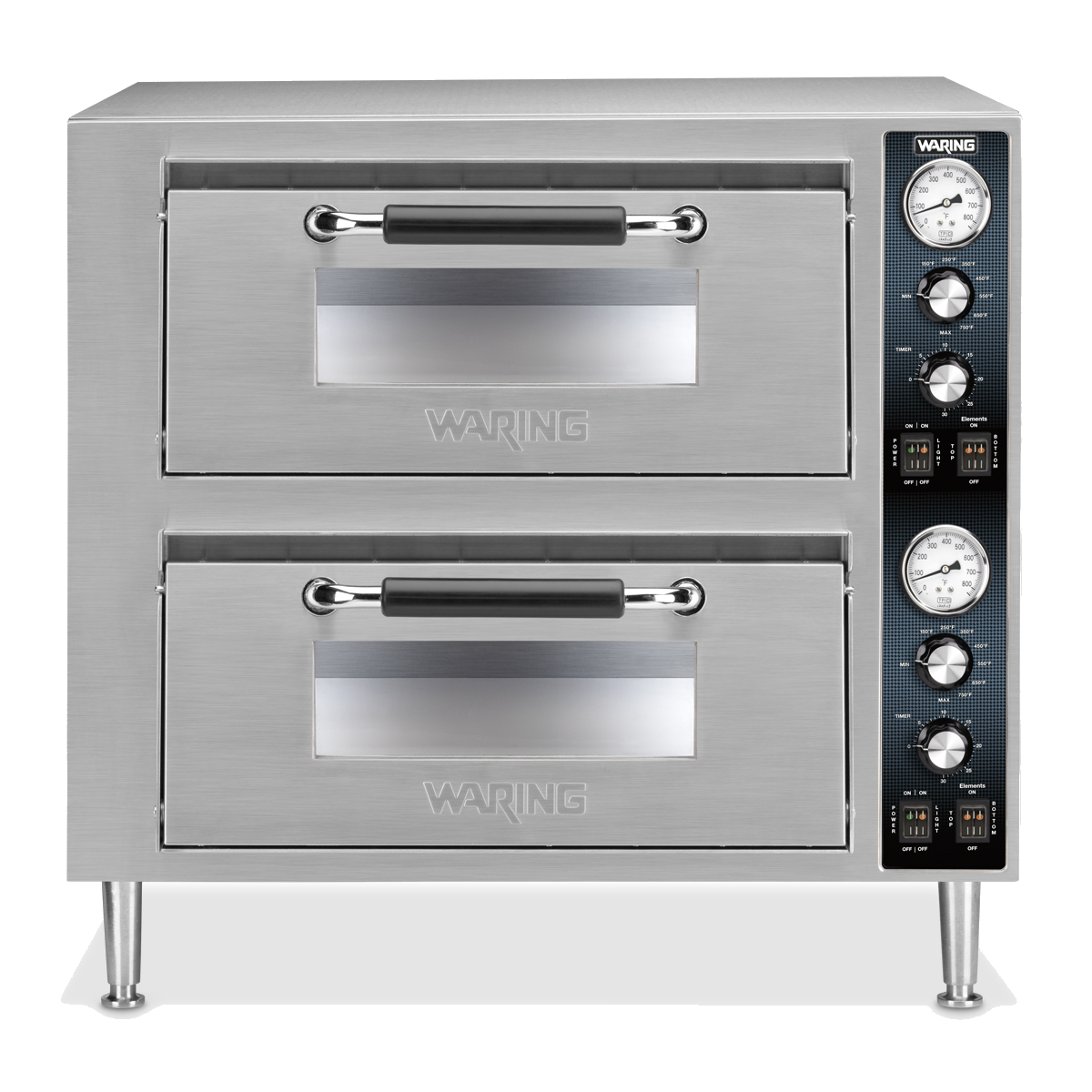 Waring WPO750 Heavy-Duty Double-Deck Pizza Oven - Dual Chamber